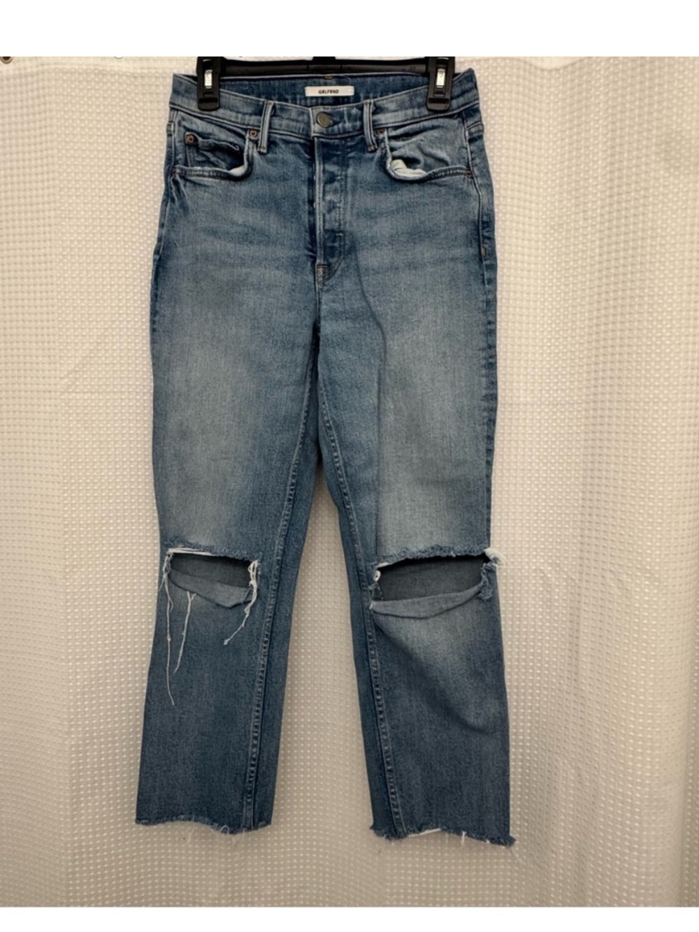Grlfrnd The Helena high rise cropped straight jean 28 cotton button fly - Picture 3 of 7
